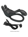 PRETTY LOVE - SETH DOUBLE VIBRATING RING RABBIT 7 VIBRATIONS BLACK