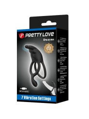 PRETTY LOVE - SETH DOUBLE VIBRATING RING RABBIT 7 VIBRATIONS BLACK