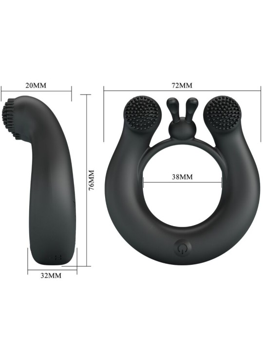 PRETTY LOVE - DAHLIA ANILLO VIBRADOR + ESTIMULADOR DE CLÍTOIS 12 VIBRA