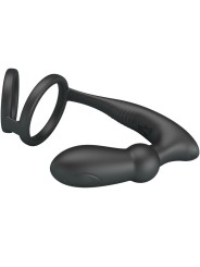 PRETTY LOVE - EMONI PENIS RING + ANAL PLUG 12 VIBRATIONS BLACK