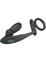 PRETTY LOVE - EMONI PENIS RING + ANAL PLUG 12 VIBRATIONS BLACK