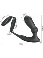 PRETTY LOVE - EMONI ANILLO PENE + PLUG ANAL 12 VIBRACIONES NEGRO
