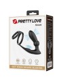 PRETTY LOVE - EMONI ANILLO PENE + PLUG ANAL 12 VIBRACIONES NEGRO