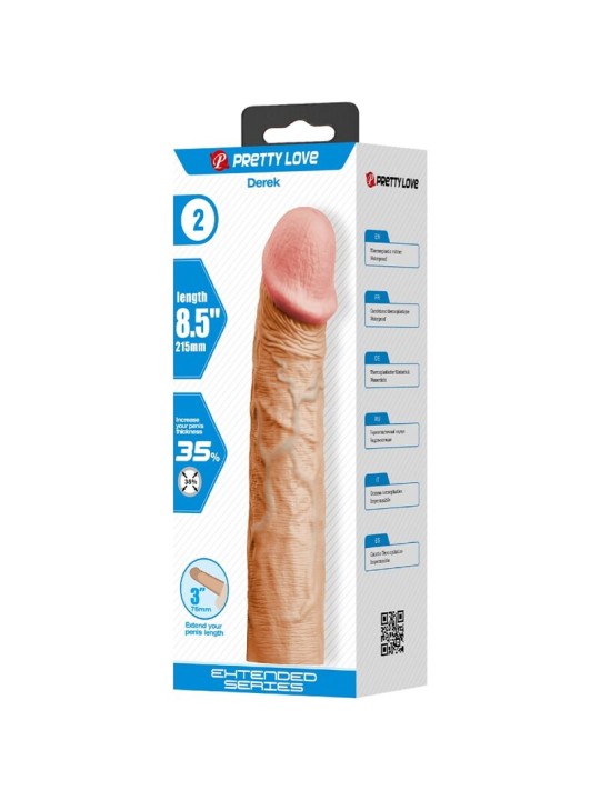 PRETTY LOVE - DEREK FUNDA PENE CON EXTENSIÓN DE 7.6 CM NATURAL