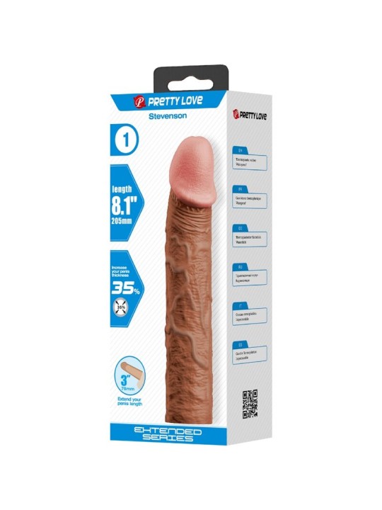 PRETTY LOVE - STEVENSON PENIS SLEEVE MET 7,6 CM VERLENGING MULATTO