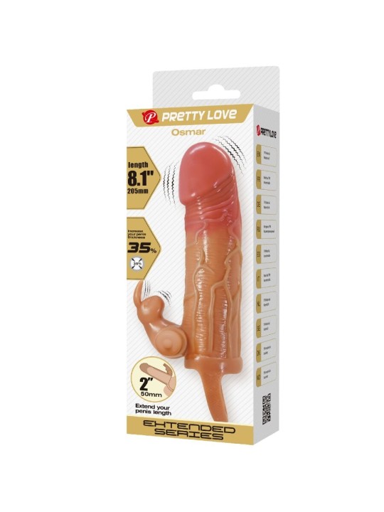 PRETTY LOVE - OSMAR PENIS SLEEVE + VIBRATING CLITORIS STIMULATOR