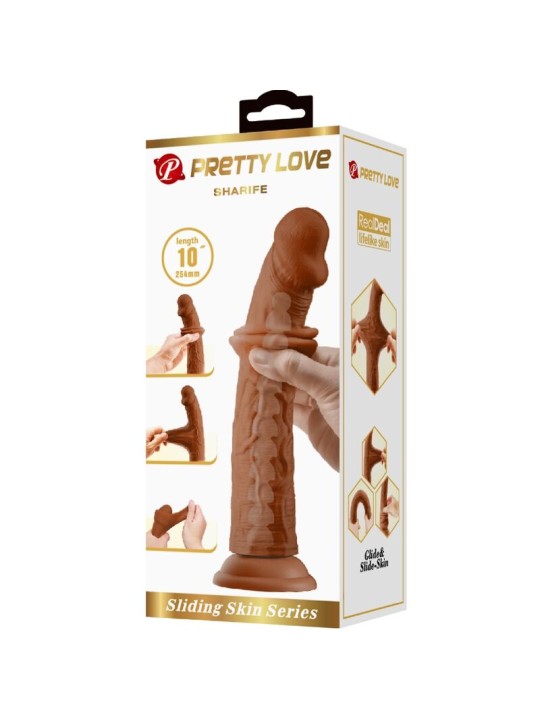 PRETTY LOVE - DILDO REALISTA SHARIFE 25 CM MARROM