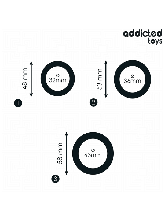 ADDICTED TOYS - CONJUNTO DE ANÉIS DE SILICONE MODELO 1