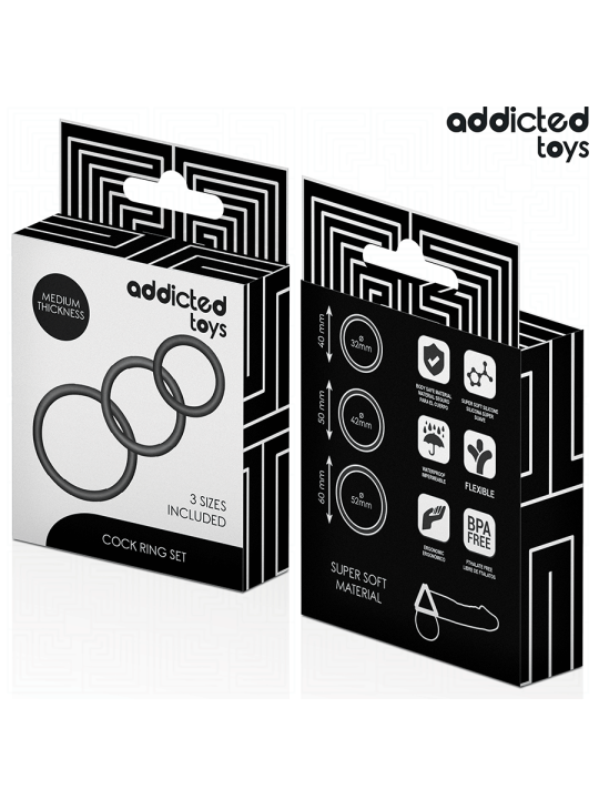 ADDICTED TOYS - SET OF SILICONE RINGS MODEL 2