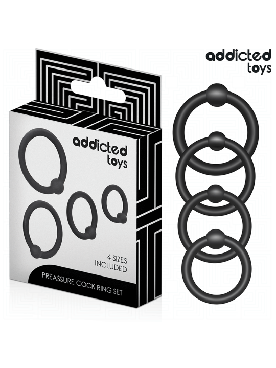 ADDICTED TOYS - SET ANILLOS SILICONA DE PRESIÓN