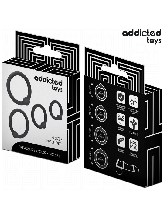 ADDICTED TOYS - SET ANILLOS SILICONA DE PRESIÓN