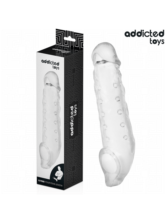 ADDICTED TOYS - EXTENSÃO DE PÊNIS TRANSPARENTE TAMANHO S 23 CM