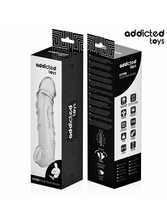 ADDICTED TOYS - EXTENSOR PARA EL PENE TRANSPARENTE 27 CM