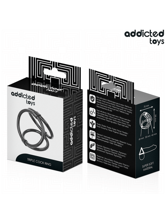 ADDICTED TOYS - TRIPLE PENIS RING