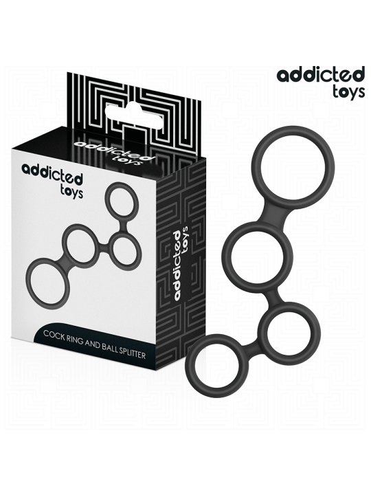 ADDICTED TOYS - ANNEAU PÉNIS AVEC SÉPARATEURS POUR TESTICULES