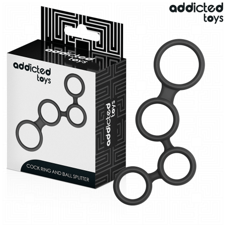 ADDICTED TOYS - ANNEAU PÉNIS AVEC SÉPARATEURS POUR TESTICULES