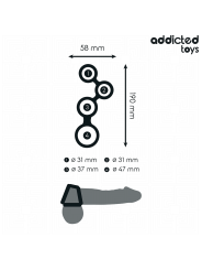 ADDICTED TOYS - PENISRING MIT TEILERN FÜR HODEN