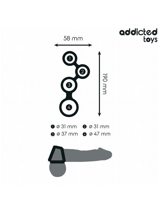ADDICTED TOYS - ANNEAU PÉNIS AVEC SÉPARATEURS POUR TESTICULES