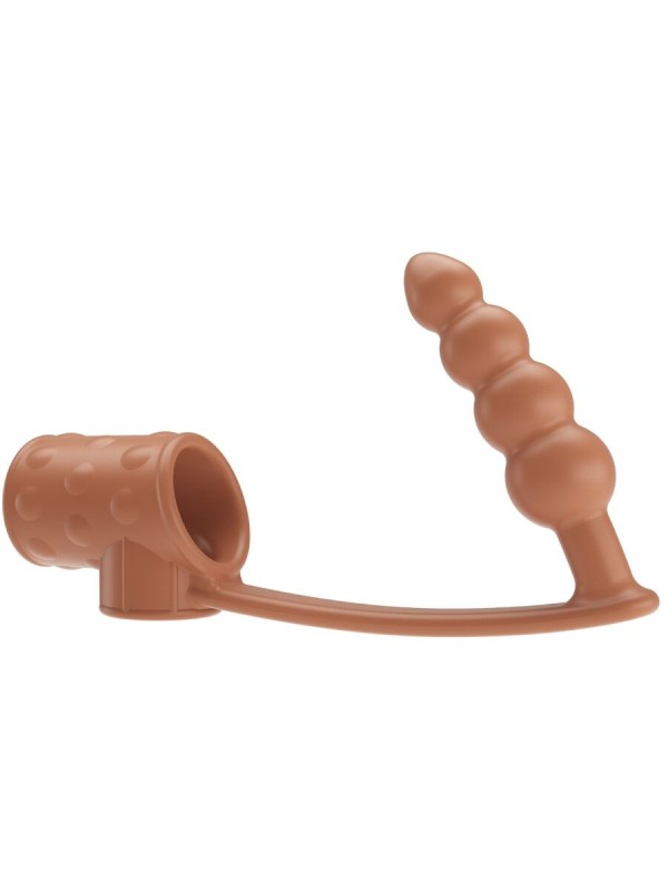 PRETTY LOVE - PENIS SLEEVE MET ANALE PLUG NATUURLIJK