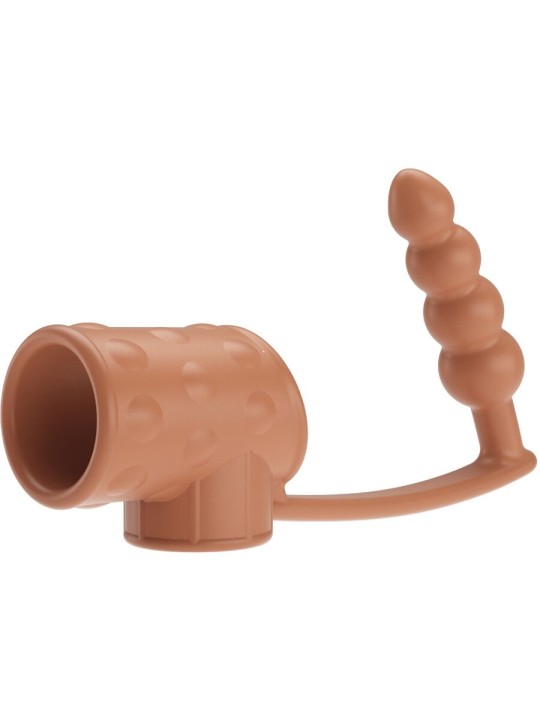 PRETTY LOVE - PENIS SLEEVE MET ANALE PLUG NATUURLIJK