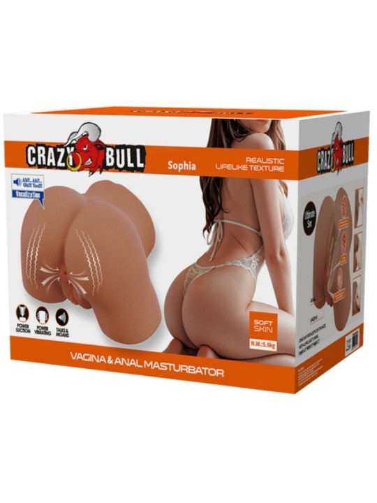 CRAZY BULL - SOPHIA TRASERO FEMENINO REALISTA VIBRADOR & SUCCIONADOR C
