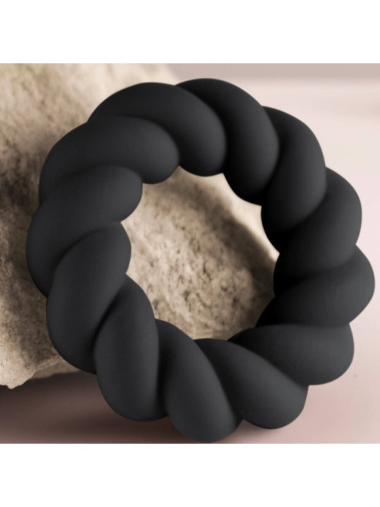 ROCKS-OFF - TWIST ZWARTE SILICONEN MASTURBATORRING