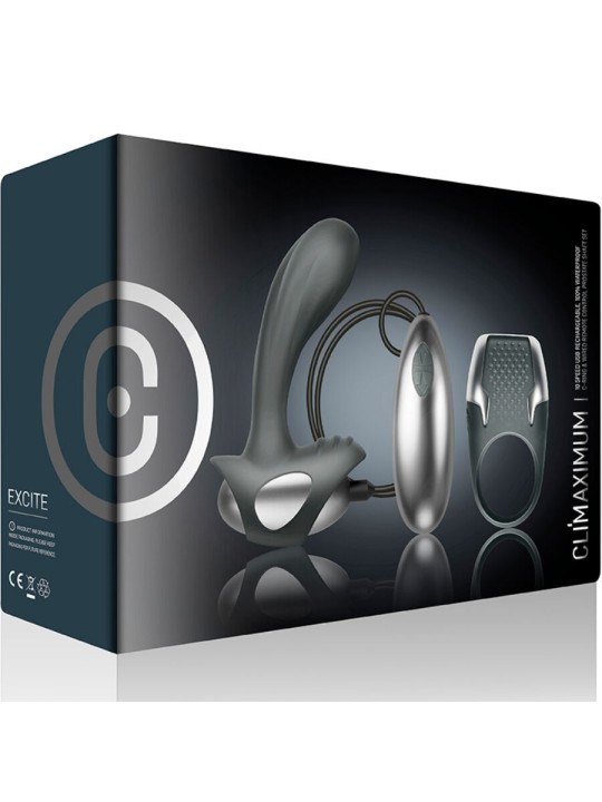 CLIMAXIMUM - EXCITE KIT COCK RING + WIRE PROSTATE MASSAGER