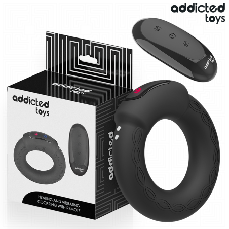 ADDICTED TOYS - ANNEAU PÉNITENTIAIRE VIBRANT À EFFET CHAUFFANT AVEC TÉ