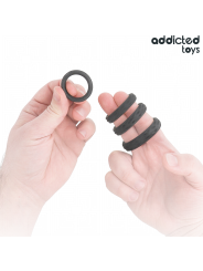 ADDICTED TOYS - ENSEMBLE D'ANNEAUX PÉNIS TEXTURÉS, 4 TAILLES