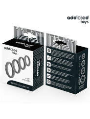 ADDICTED TOYS - ENSEMBLE D'ANNEAUX PÉNIS TEXTURÉS, 4 TAILLES