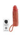 GET REAL - HYDRATED SKIN SILICONE VIBRATING PENIS SLEEVE CARAMEL 16 CM