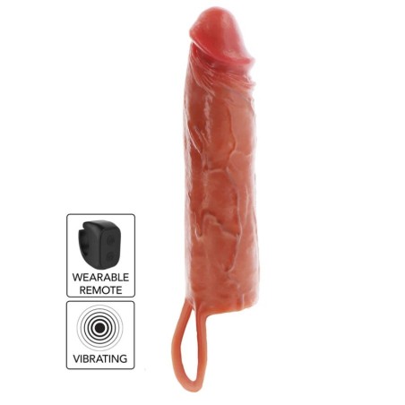 GET REAL - HYDRATED SKIN SILICONE VIBRERENDE PENISHOES CARAMEL 20 CM