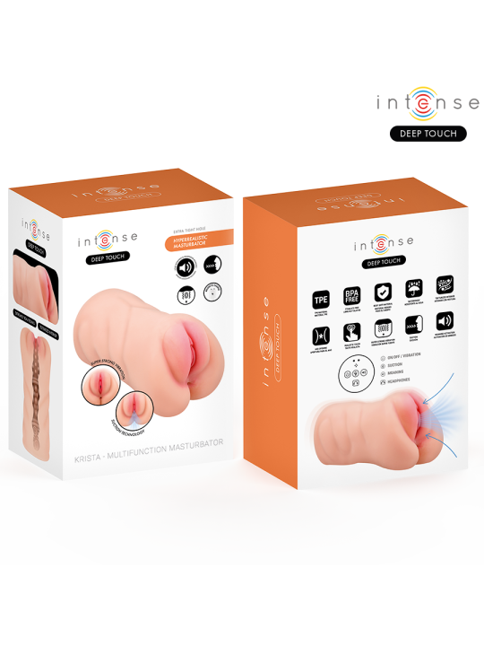 INTENSE DEEP TOUCH - KRISTA MASTURBADOR VAGINA CON EFECTO SUCCIÓN, VIB