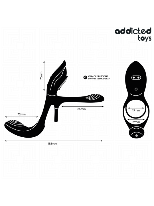 ADDICTED TOYS - ANNEAU DOUBLE PÉNIS AVEC STIMULATEUR CLITORIAL