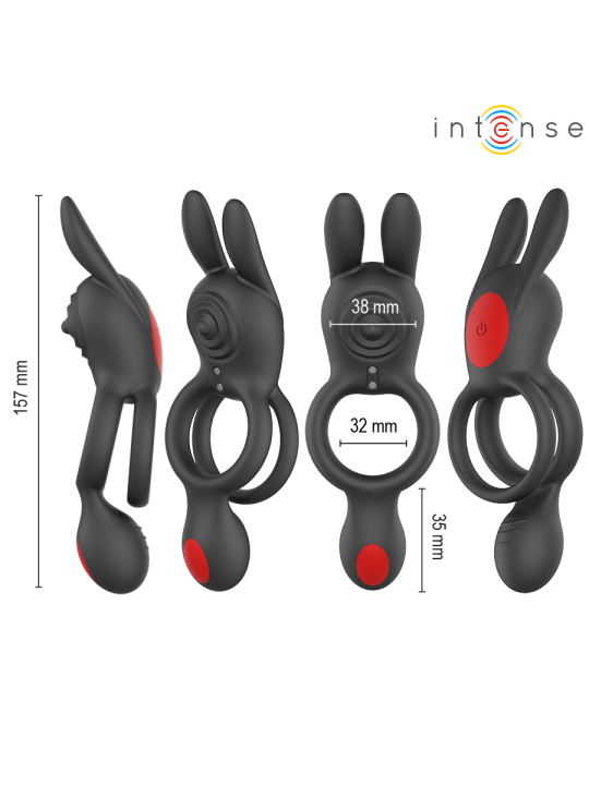 INTENSE - QUINN DOUBLE VIBRATION ANNEAU AVEC TÉLÉCOMMANDE