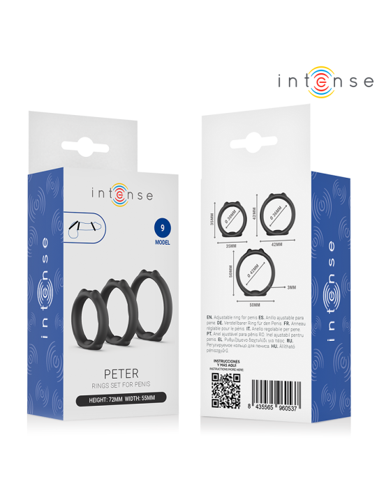 INTENSE - PETER ENSEMBLE DE 3 ANNEAUX PÉNIS MODÈLE 9