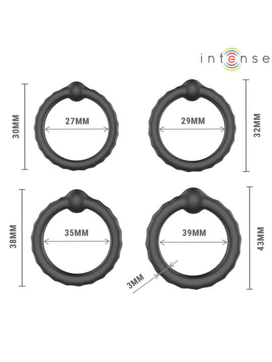 INTENSE - MICHIEL SET DE 4 ANILLOS MODELO 10