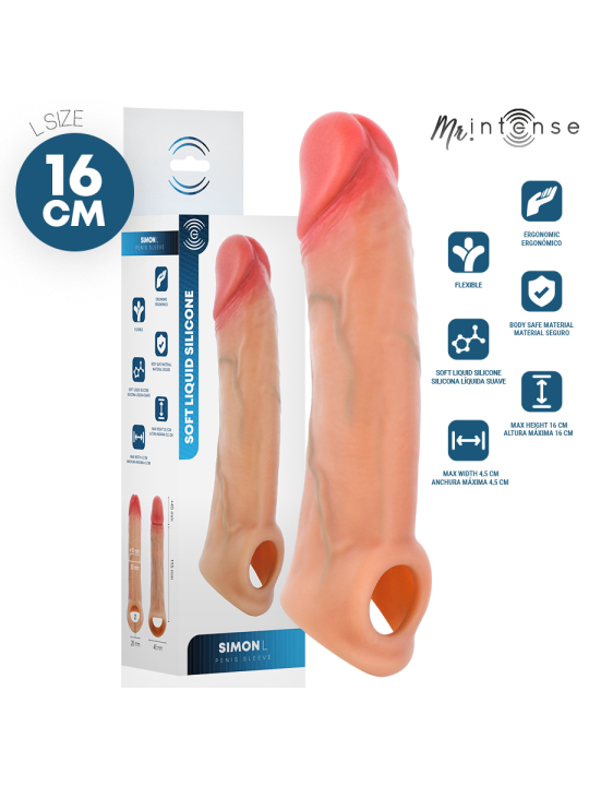 MR INTENSE - SIMON L SILIKON-PENISÜBERZUG 16 CM -Ø- 4,5 CM