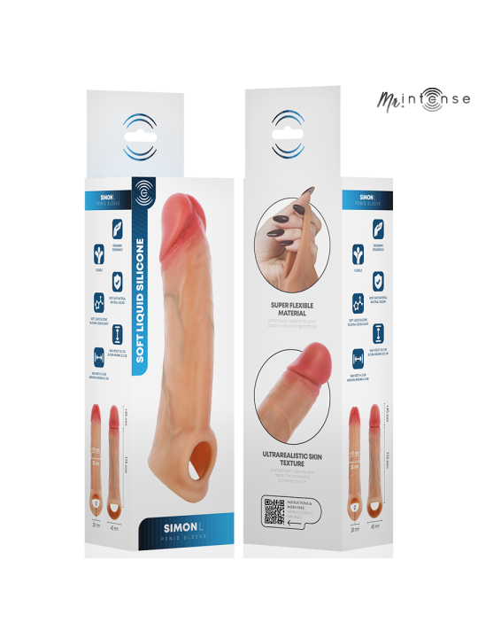 MR INTENSE - SIMON L FUNDA PARA PENE SILICONA 16 CM -Ø- 4.5 CM