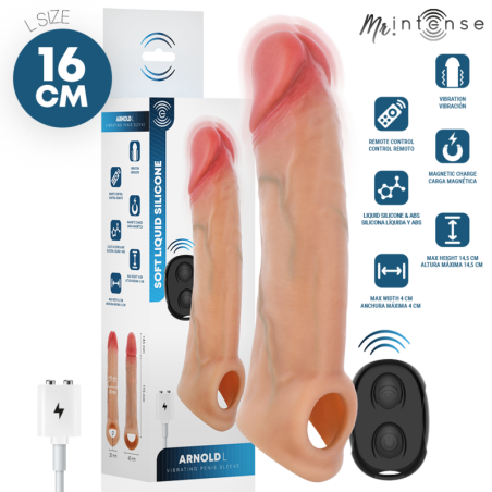 MR INTENSE - ARNOLD L VIBRATOR SILICONE PENIS SLEEVE WITH REMOTE CONTR