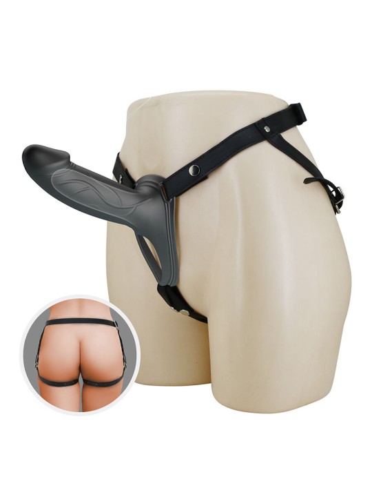 PRETTY LOVE - LANDON BLACK VIBRATING STRAP-ON