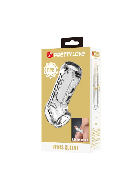PRETTY LOVE - FUNDA PARA PENE TEXTURIZADA TRANSPARENTE
