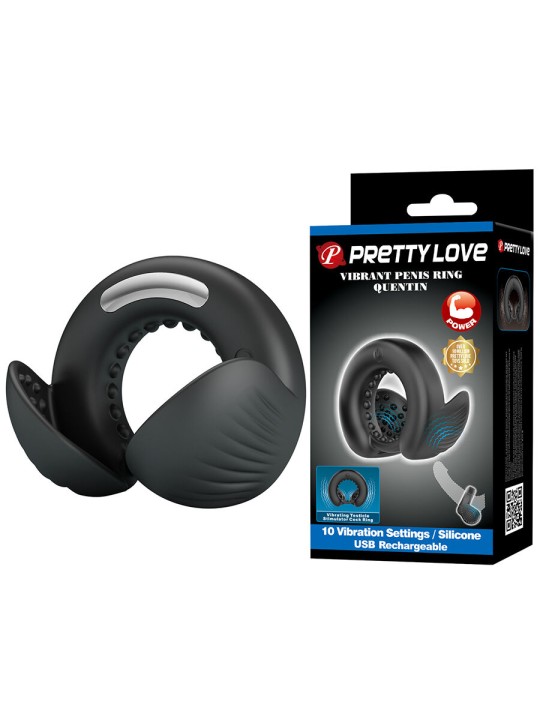 PRETTY LOVE - QUENTIN ANNEAU PÉNIS AVEC STIMULATEUR TESTICULAIRE
