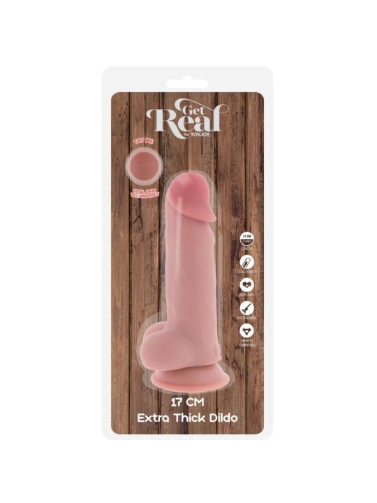 GET REAL - DELUXE REALISTISCHE PENIS MET TESTIKELS EXTRA DIK 17 CM