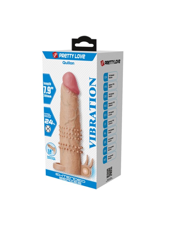 PRETTY LOVE - QUILLON PENIS SLEEVE WITH CLITORAL STIMULATOR AND VIBRAT