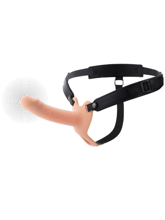 HIDDEN DESIRE - INFERNO MANGA PENIANA VIBRATÓRIA COM STRAP-ON 16 CM