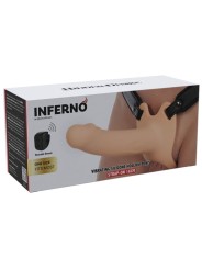 HIDDEN DESIRE - INFERNO STRAP-ON FUNDA PARA PENE CON VIBRACIÓN 16 CM