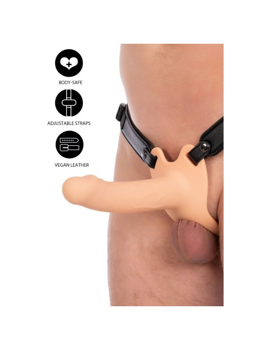 HIDDEN DESIRE - INFERNO MANGA PENIANA DE SILICONE COM STRAP-ON 18 CM