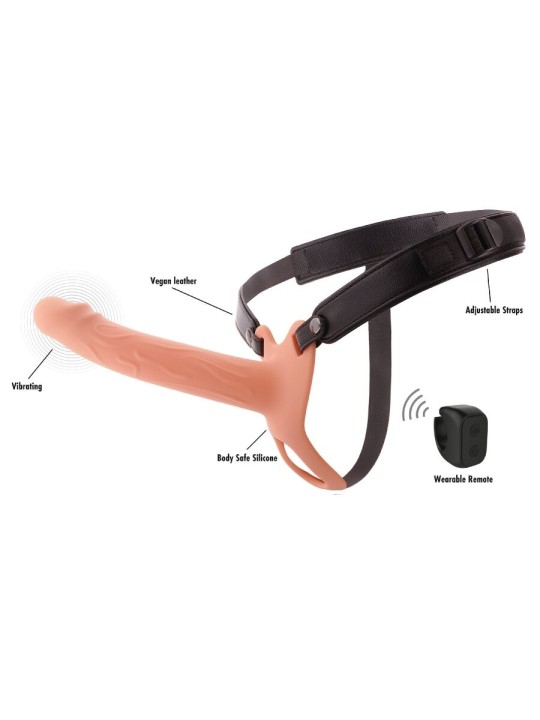 HIDDEN DESIRE - INFERNO STRAP-ON FUNDA PARA PENE CON VIBRACIÓN 20 CM