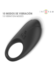 INTENSE - MERLOTTE ANILLO VIBRADOR CON ESTIMULACIÓN DE CLÍTORIS NEGRO